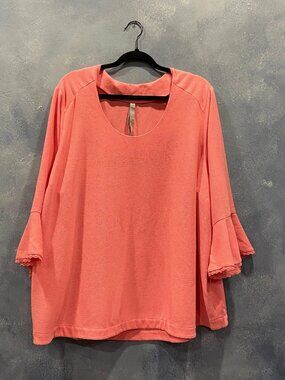 SEVEN7 MELISSA MCCARTHY Women's Pink Blouse, Size 3X